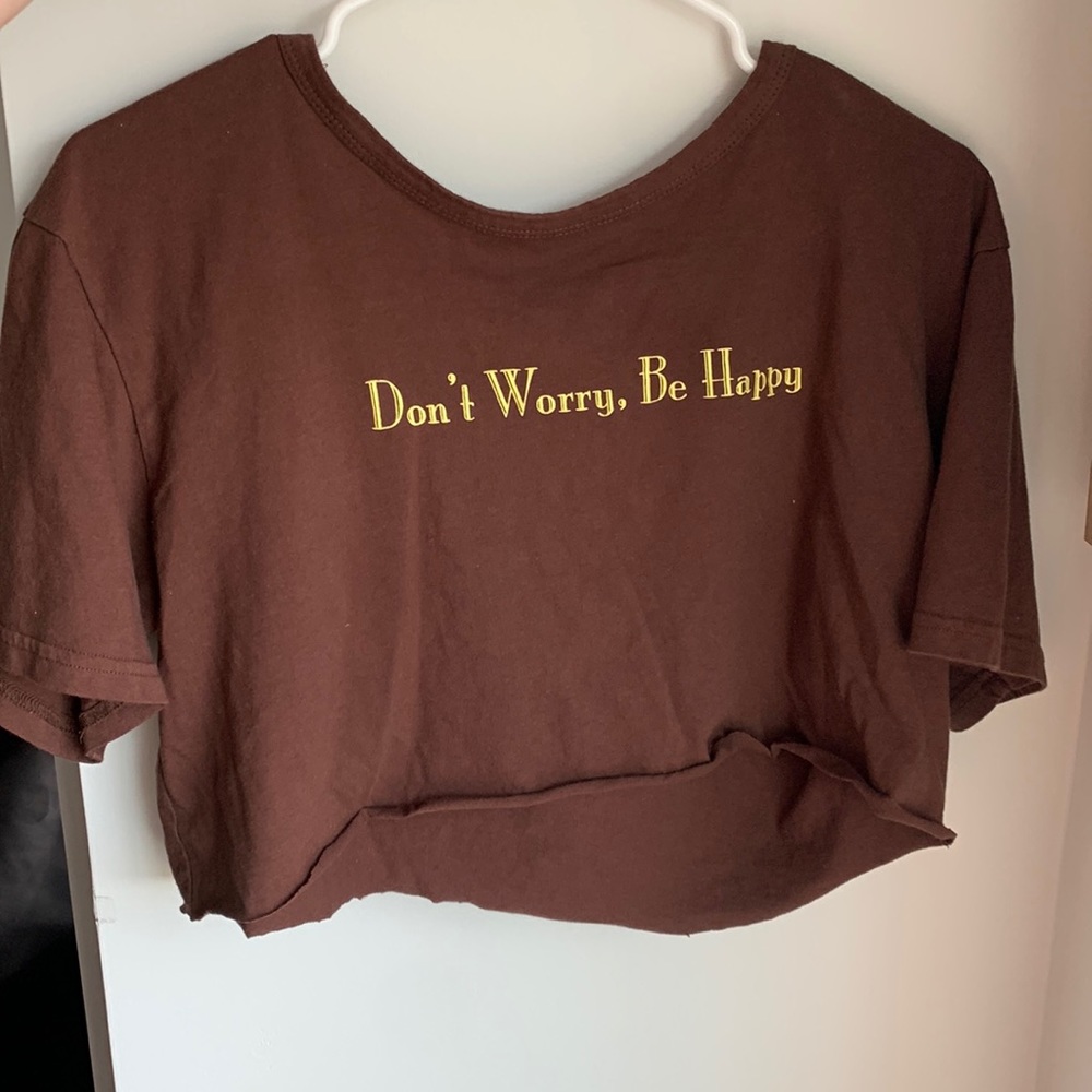 Medium Shein Tshirt Crop Top Brown